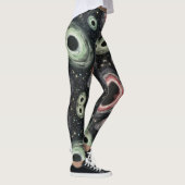 ブラックホールと遠距離シームレスパターン レギンス (右)