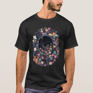 ブラックホールにいる猫 ネコ ねこ ネコママ ネコパパ メンズ レディース Tシャツ