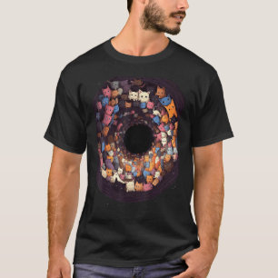 ブラックホールにいる猫 ネコ ネコママ ネコパパ メンズ レディース Tシャツ
