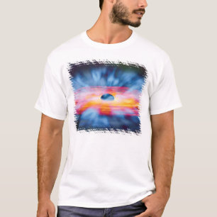ブラックホールのアウトフロー - 色鮮やかなアーティストのコンセプトデザイン Tシャツ
