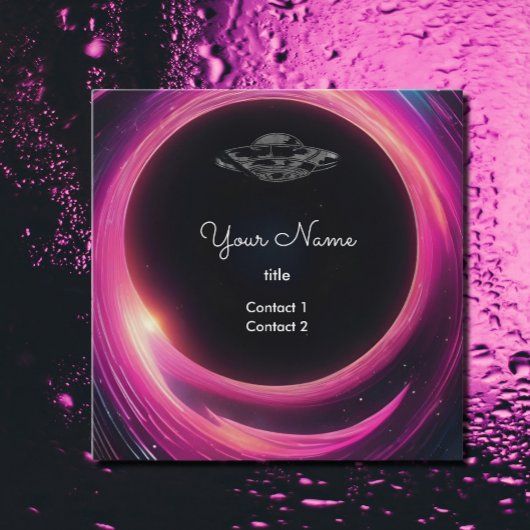 ブラックホールの中のUFO スクエア名刺