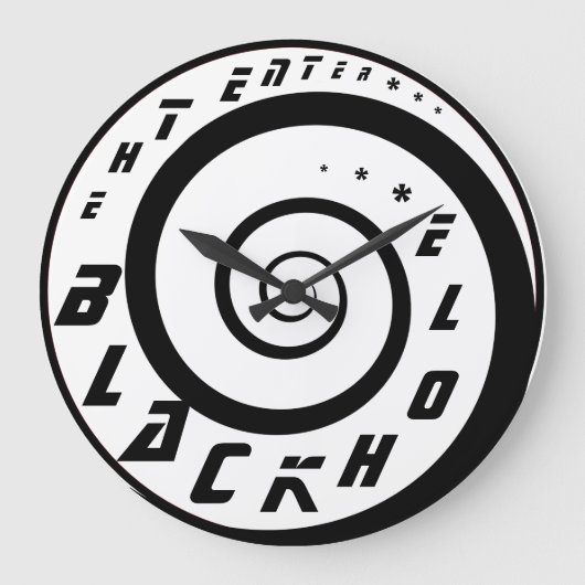 ブラックホールの柱時計に入って下さい! ラージ壁時計 (正面)