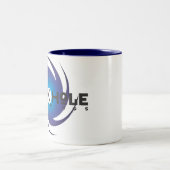 ブラックホールの録音の基本的な青いマグ ツートーンマグカップ (中央)