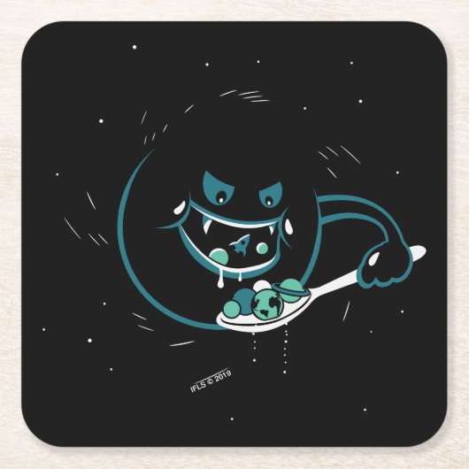ブラックホールはむさぼり食います スクエアペーパーコースター (正面)