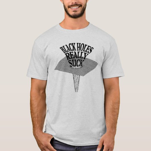 ブラックホールは実際に吸います Tシャツ (正面)
