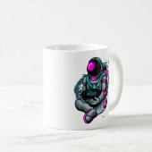 ブラックホールを持つ宇宙飛行士 コーヒーマグカップ (正面右)