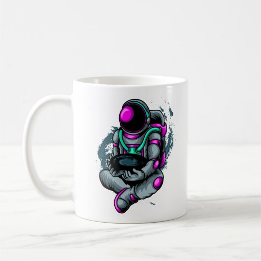 ブラックホールを持つ宇宙飛行士 コーヒーマグカップ (左)