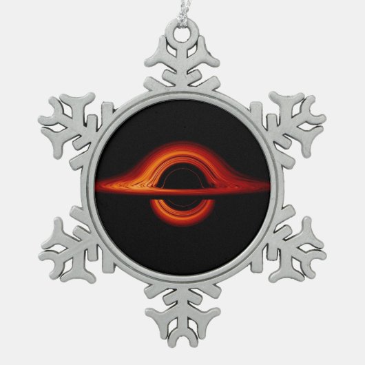 ブラックホール付着ディスク スノーフレークピューターオーナメント (正面)