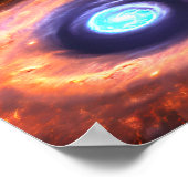 ブラックホール銀河爆発の宇宙ナイトスカイ ポスター (角)