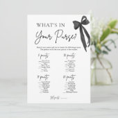 ブラックボウあなたの財布のブライダルシャワーゲーム 招待状 (スタンド正面)