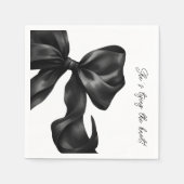 ブラックボウのブライズシャワー スタンダードカクテルナプキン (正面)