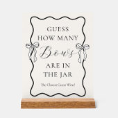 ブラックボウのブライダルシャワーのおもてなし リボンの数を当ててみて アクリルサイン