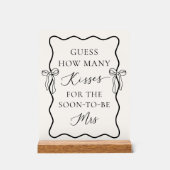 ブラックボウのブライダルシャワー　キスの数当てクイズ アクリルサイン (正面)