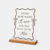 ブラックボウのブライダルシャワー　キスの数当てクイズ アクリルサイン (傾斜)