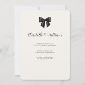 ブラックボウのミニマリスト 結婚式招待状 招待状 (正面)