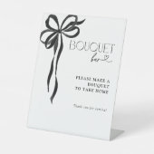 ブラックボウウォータカラーブライダルシャワーブーケバー 台座サイン (正面)