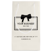 ブラックボウカスタムビジネスネームプロモーション スモールペーパーバッグ (正面)