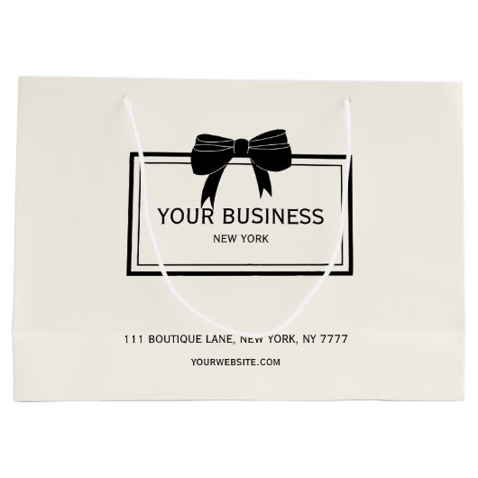 ブラックボウカスタムビジネス名プロモーション ラージペーパーバッグ (裏面)