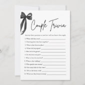 ブラックボウカップルのトリビアブライダルシャワーゲーム 招待状 (正面)