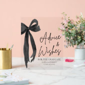 ブラックボウグラードパーティー大学院アドバイスとウィッシュ アクリルサイン (ウェディング)