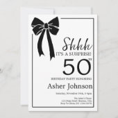 ブラックボウコケットサプライズ50thバースデーパーティー 招待状 (正面)