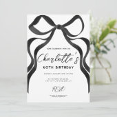 ブラックボウコケットスタイル60thバースデーパーティー 招待状 (スタンド正面)