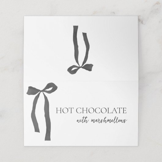 ブラックボウゴシックブライダルシャワービュッフェフード プレイスカード (外部開封)