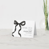 ブラックボウサンキューカード | エレガントブライダルシャワー サンキューカード (正面)