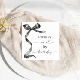 ブラックボウスウィート16バースデーパーティー スタンダードカクテルナプキン