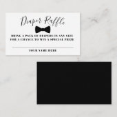 ブラックボウタイおむつラッフルチケット エンクロージャーカード (正面/裏面)