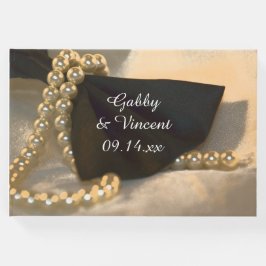 ブラックボウタイと白結婚真珠 ゲストブック