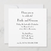 ブラックボウタイアンドホワイトパール婚約パーティ 招待状 (裏面)