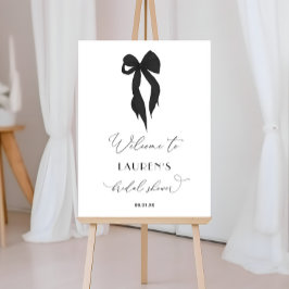 ブラックボウタイイングザノットブライダルシャワーへようこそ ポスター