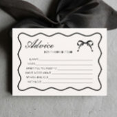 ブラックボウタイイングザノットブライダルシャワーアドバイスカード 招待状