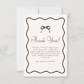 ブラックボウタイイングザノットブライダルシャワー サンキューカード (正面)
