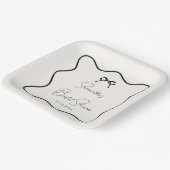 ブラックボウタイイングザノットブライダルシャワー ペーパープレート (傾斜あり)