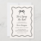 ブラックボウタイイングザノットブライダルシャワー 招待状 (正面)