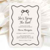 ブラックボウタイイングザノットブライダルシャワー 招待状