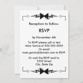 ブラックボウタイエレクトロニックウェディング 招待状 (裏面)