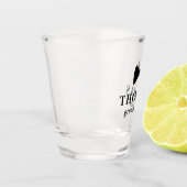 ブラックボウタイグパーソナライズされたルー結婚ムマンズ ショットグラス (左)