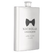 ブラックボウタイグロムスマンパーソナライズされた結婚ズ フラスク (右)