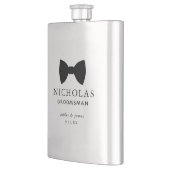 ブラックボウタイグロムスマンパーソナライズされた結婚ズ フラスク (左)