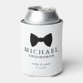 ブラックボウタイグロムスマンパーソナライズされた結婚ズ 缶クーラー (缶正面)