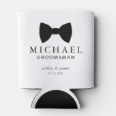 ブラックボウタイグロムスマンパーソナライズされた結婚ズ 缶クーラー (裏面)