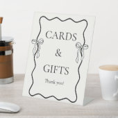 ブラックボウタイザノットブライダルシャワーカード&ギフト 台座サイン (インサイチュ)