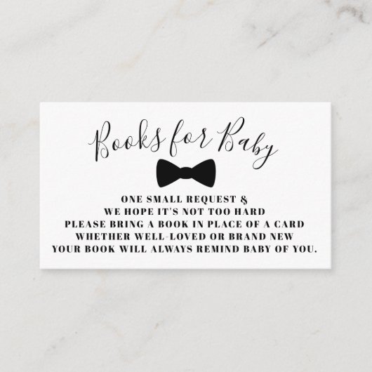 ブラックボウタイブクルーズベビーブックリクエストカード エンクロージャーカード (正面)