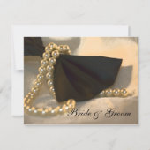 ブラックボウタイホワイトパール婚約発表 案内状 (正面)