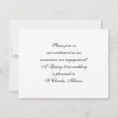 ブラックボウタイホワイトパール婚約発表 案内状 (裏面)