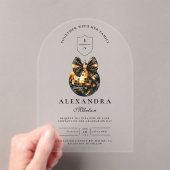 ブラックボウディスコボール卒業パーティー アクリル招待状 (インサイチュ (ポータブル))