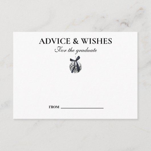 ブラックボウディスコボール卒業パーティー エンクロージャーカード (正面)